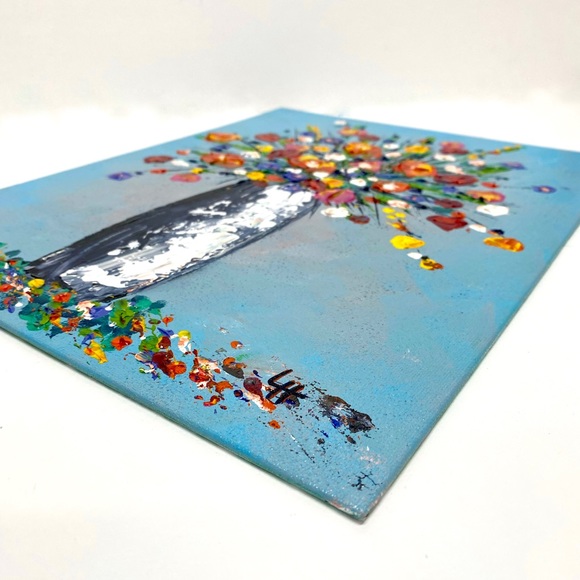 “Flowers For Mom” Original Impasto Acrylic Art on 11x14 Canvas Panel NOT FRAMED - Picture 7 of 10